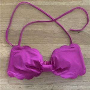 Magenta scalloped bikini top
